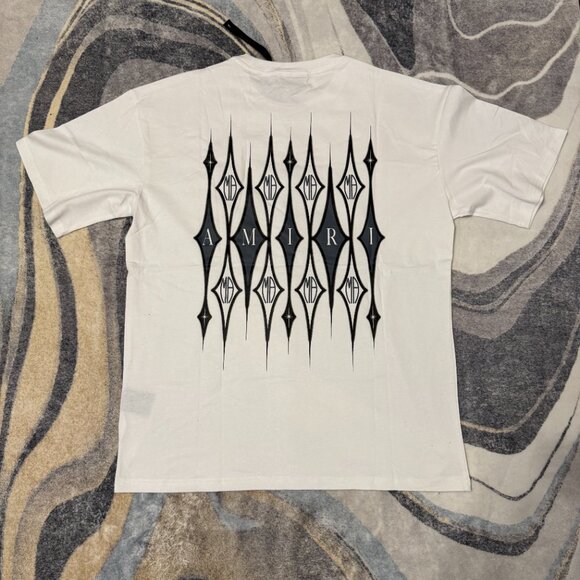 Amiri MA Argyle White Tee Mens Size Medium or Large - Picture 3 of 3